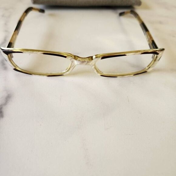 A.J. Morgan reading eyeglasses 1.50 striped impression white brown peepers tort - Picture 2 of 5